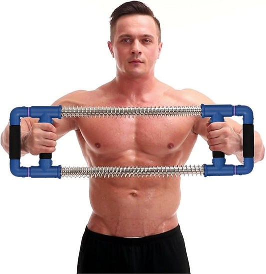 Push down Bar Machine - Chest Expander at Home Workout Equipment, Arm Exerciser Portable Spring Resistance Exercise Gym Kit for Home, Travel or Outdoors